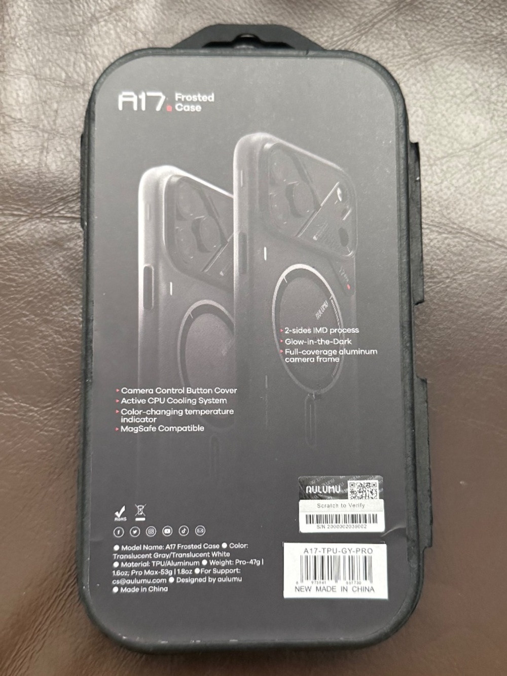 Aulumu A17 Thermal Case - Apple iPhone 17 Pro - Black Gray CoolHyper MagSafe - Picture 12 of 13